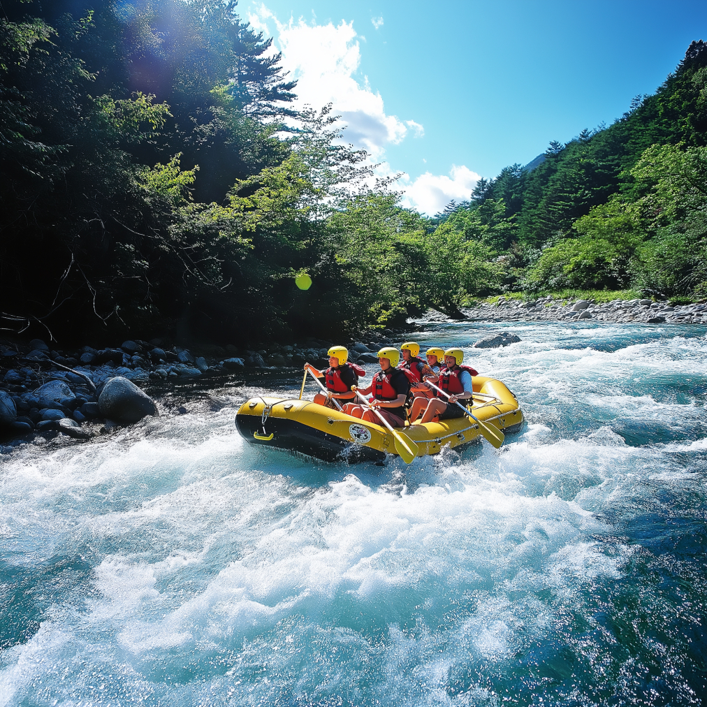 激流の旅：日本で最もスリリングなラフティングスポット